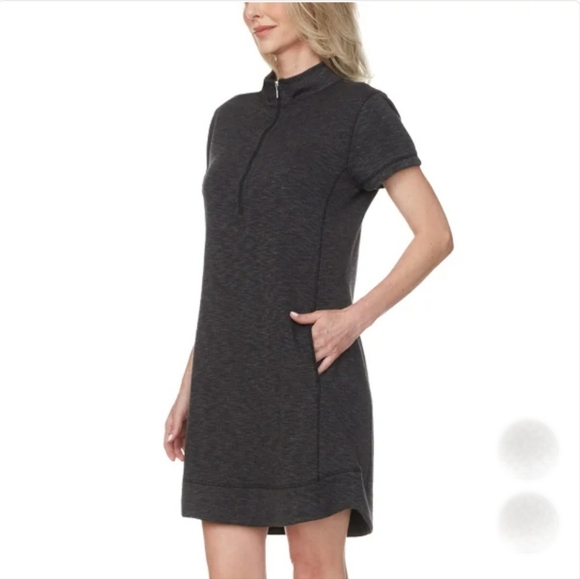 Legendary Outfitters Ladies' Quarter Zip Dress with Pockets Black - Picture 2 of 7